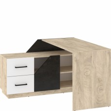 Rakstāmgalds PAX 120L 1D2S, Ozols/Balts/Melns